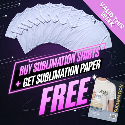 5 Sublimation Shirts and 1 Free Sublimation Paper Set