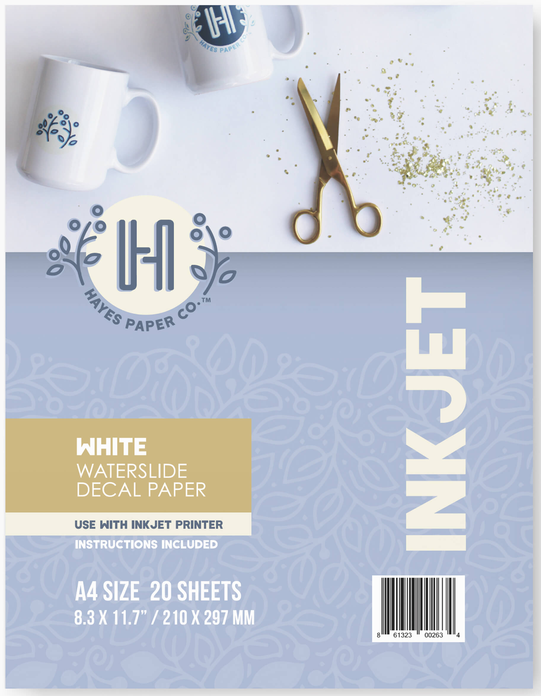 Hayes paper co, Hayes waterslide decal paper, White waterslide decal paper, white decal paper, white inkjet waterslide decal paper